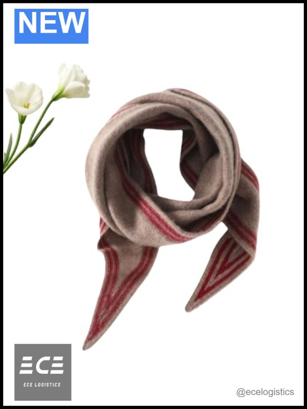 Wool Cashmere Triangle Scarf Knitted Neck Wrap Shawl for Women